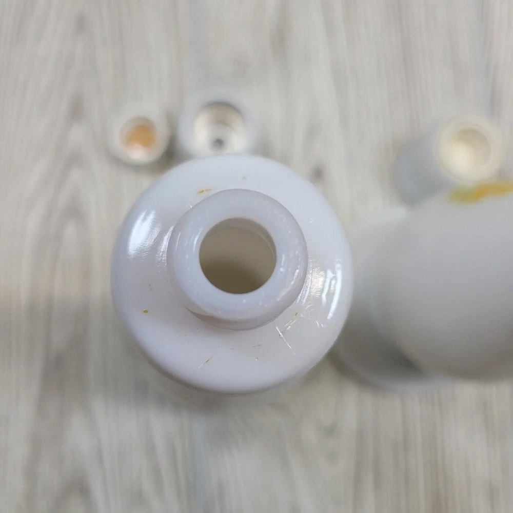 Avon Buttercup Candlestick Cologne Bottles Sonnet Moonwind‎ White Milk Glass Set